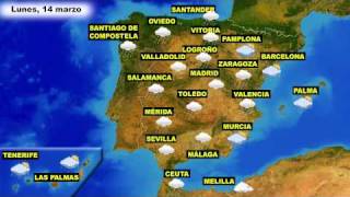 El tiempo en España Previsión para hoy lunes 14 y mañana martes 15 de marzo [upl. by Bogart240]