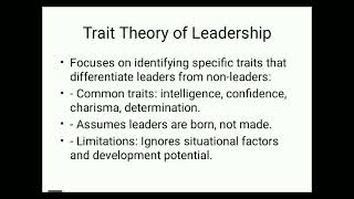 Comparing Trait Theory and Behavioural Theory of Leadership [upl. by Jasun245]