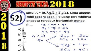 pembahasan soal SBMPTN 2018 TKPA matematika dasar no 52 peluang [upl. by Elleivap577]