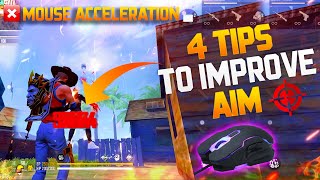 4 Tips to fix mouse acceleration problem in free fire  How to improve aim and accuracy in freefire [upl. by Ahsinad]