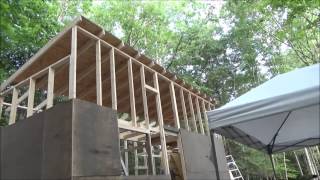 Nailing On The Roof Sheathing And Squaring The Tiny House [upl. by Yesiad786]