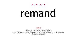 How to pronounce remand  Vocab Today [upl. by Fernyak]