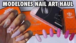 MODELONES Nail Haul  Pink Gel Polish Kit Swatching and Unboxing  DIY Icey Pink Coquette Nails [upl. by Hughie18]