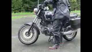 Belstaff Black Prince and BTR Silver King Rubber Boots on my Motorbike [upl. by Juliana283]