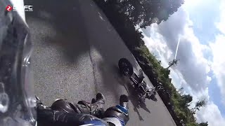 Supermoto pit bike crash at Stretton Karting track [upl. by Idnym]