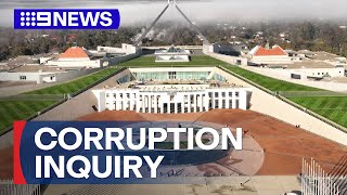 Parliament house raided over corruption inquiry  9 News Australia [upl. by Lamori]