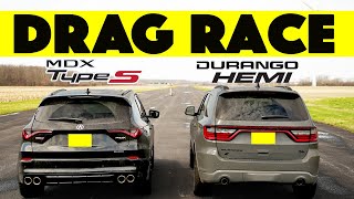 2024 Acura MDX Type S Races Dodge Durango Hemi humiliation follows Drag and Roll Race [upl. by Bentlee]