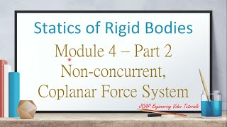 Non Concurrent Coplanar Force System  Module 4 Part 2 [upl. by Fields]