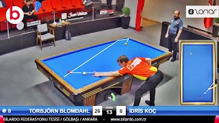 TORBJÖRN BLOMDAHL vs İDRİS KOÇ  TÜRKİYE 3 Cushion Billiards 1LEAGUE PLAYOFF 2024  ANKARA [upl. by Hastie]