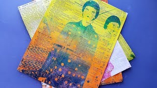 Magazine Resist Technique for the Gelli® Printing Plate [upl. by Ianthe]