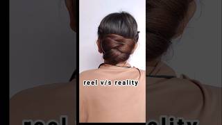 reel VS real hairstyle video hair shorts viralvideos viralhairstyles [upl. by Eyma]