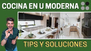 Cocinas Modernas EN U con Peninsula MADERA y DEKTON KAIROS CJR [upl. by Swanhilda877]