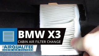 BMW X3 Cabin Air Filter Replacement  2011 2012 2013 2014 2015 2016 2017  AQ1239 [upl. by Luckin774]