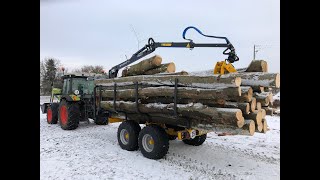 KÄLLEFALL Rückewagen FB 70  Claas Atos  verschiedene Perspektiven  Brennholz laden [upl. by Codd867]