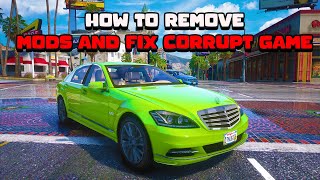 GTA V PC Tutorials  How to Remove Mods UnistallCorrupt Game Fix GTA 5 MODS [upl. by Shiller]