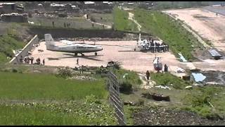 Simikot Nepal Plane landing from top of runway May 2011 [upl. by Simmons]