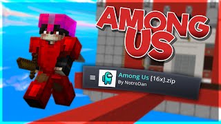 Using an Among Us Texture Pack  Hypixel Bedwars [upl. by Shoifet]