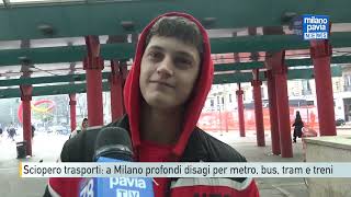 Atm Milano Sciopero profondi disagi per metro bus tram e treni [upl. by Leasi]