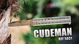 DEBALLAGE COUTEAU PAPILLON Cudeman balisong chrome [upl. by Skyler]