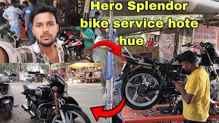 Hero Splendor bike service hote hue 🏍️ Vlogging video mini Vlogging😘 [upl. by Just]