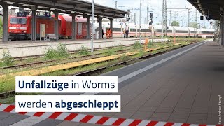 Wormser Unfallzüge werden abgeschleppt [upl. by Vilma]