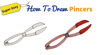 How to Draw Pincers tool step by step  Easy drawings For Beginners [upl. by Hajed495]