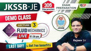 DEMO CLASS JKSSB JE Civil Fluid Mechanics Lec03  Exam preparation  Last day to avail offer [upl. by Aicinoid217]