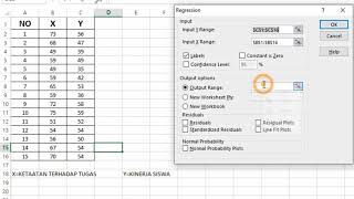 Tutorial Microsoft Excel Analisis Regresi Linear Sederhana [upl. by Satsok]