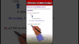 CRITERIOS DE DIVISIBILIDAD ENTRE 5  CRITERIOS DE DIVISIBILIDAD DEL 5  Criterios de divisibilidad [upl. by Mich564]