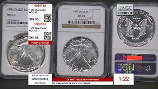 1986 amp 1987 Silver Eagle NGC 69 [upl. by Aicnetroh357]