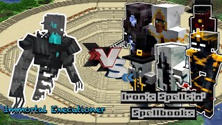 Immortal Executioner VS Irons Spellsn Spellbooks  Minecraft Mobs Battle [upl. by Kcirtemed]