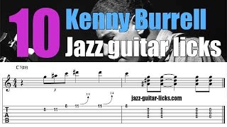 10 Easy Kenny Burrell Jazz Guitar Licks  Chitlins Con Carne  Lesson with Tabs [upl. by Aened222]