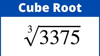 Find the Cube root of 3375 without a CalculatorIncludes Prime Factorization [upl. by Thesda]