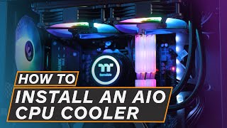 How to INSTALL a CPU AIO Water Cooler  Thermaltake Water 30 ARGB CPU Cooler [upl. by Minnnie]