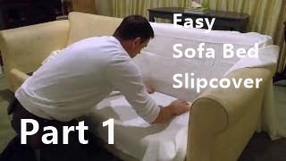 Sofa bed slipcover using easy pattern method [upl. by Niawd]