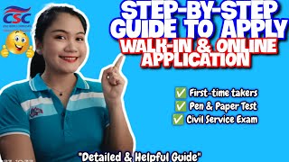 PAANO MAGFILE PARA SA CIVIL SERVICE EXAM 2024 WALKIN amp ONLINE APPLICATION  NAYUMI CEE 💯 [upl. by Amuh73]