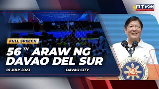 56th Araw ng Davao Del Sur Speech 07012023 [upl. by Leissam]