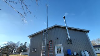 Installing A 2 meter Antenna amp HF Multiband antenna for The Hamshack HAMMIT Man By KVUSMC [upl. by Ettenrahc]