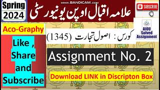 ⏩ AIOU Code 1345 Solved Asignment No2 Spring 2024 Subject Principles of Commerce Level FA ICom [upl. by Thayer]