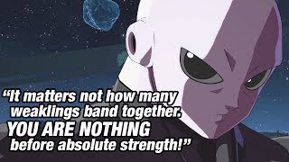 Dragon Ball FighterZ  All Jiren Unique Quotes  Interactions English Dub HD [upl. by Aser]