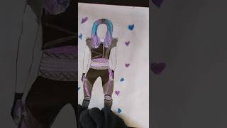 Mal from disneys descendants shorts descendants coloringpages [upl. by Kraska968]