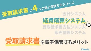 【受取請求書の４つの電子保管方法シリーズ】経費精算システムで受取請求書を電子保管するメリット [upl. by Rogergcam]