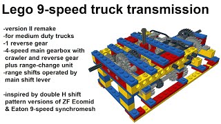 Lego 9speed truck transmission version II remake [upl. by Tnerual]