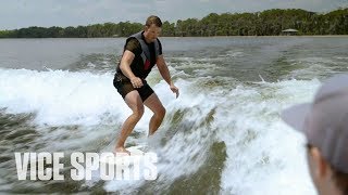 Henrik Stenson Learns How To Wakesurf Off Day [upl. by Andie336]