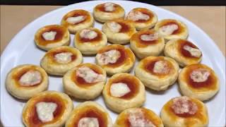 Pizzette di Sfoglia Facili Pronte in 10 minuti  Easy Puff Pastry Pizzas Ready in 10 minutes [upl. by Ahsie277]