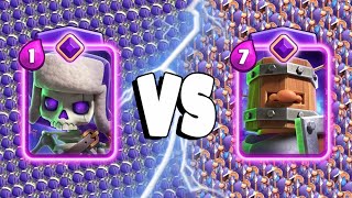 EVOLVED SKELETONS VS EVOLVED ROYAL RECRUITS  Clash Royale Battle [upl. by Tupler]