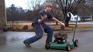 Street Bike Powered Lawn Mower  Deathwish EP1 [upl. by Lebiralc]