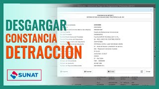 CONSULTAR Pago de DETRACCIONES Sunat 2024  Constancia de Detracción  Actualizado [upl. by Abbe]