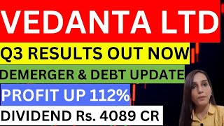 Vedanta Q3 results out now  Vedanta demerger news  Vedanta share news today  Vedanta share target [upl. by Arianie]