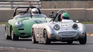 2023 WeatherTech International Challenge at Road America  1958 Austin Healey Sprite Group 2 Race [upl. by Nuhsyar]